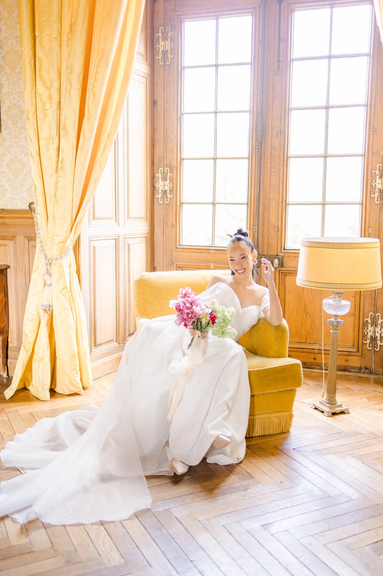 robe sol événement rose marron